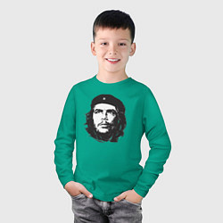 Лонгслив хлопковый детский Че Гевара - рисунок, цвет: зеленый — фото 2