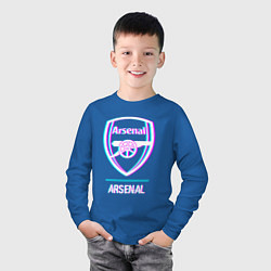 Лонгслив хлопковый детский Arsenal FC в стиле glitch, цвет: синий — фото 2
