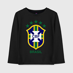 Лонгслив хлопковый детский Brasil CBF, цвет: черный