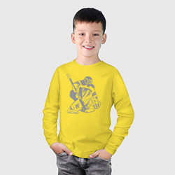 Лонгслив хлопковый детский Хоккейный вратарь, цвет: желтый — фото 2