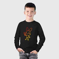 Лонгслив хлопковый детский Солнечный кролик, цвет: черный — фото 2