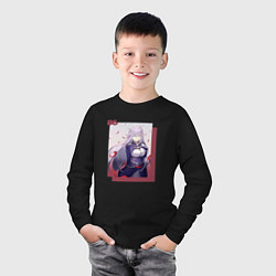 Лонгслив хлопковый детский Владилена Миризе - Восемьдесят шесть, цвет: черный — фото 2