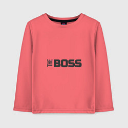 Лонгслив хлопковый детский THE BOSS, цвет: коралловый