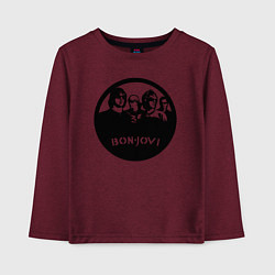 Лонгслив хлопковый детский Bon Jovi rock, цвет: меланж-бордовый