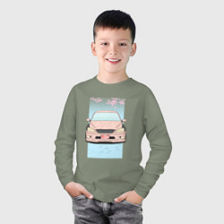 Лонгслив хлопковый детский Toyota Altezza stance, цвет: авокадо — фото 2