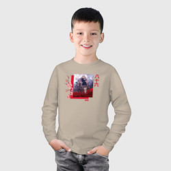 Лонгслив хлопковый детский Восемьдесят шестой район, цвет: миндальный — фото 2