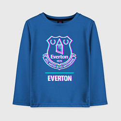 Лонгслив хлопковый детский Everton FC в стиле glitch, цвет: синий