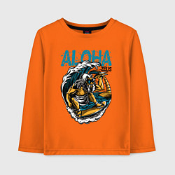 Лонгслив хлопковый детский Зевс серфингист, цвет: оранжевый