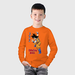 Лонгслив хлопковый детский Жемчуг Дракона - персонаж - Гоку Сон, цвет: оранжевый — фото 2