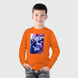 Лонгслив хлопковый детский Trigger - Семёрка идолов, цвет: оранжевый — фото 2