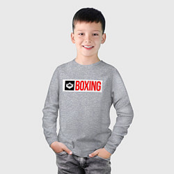 Лонгслив хлопковый детский Ring of boxing, цвет: меланж — фото 2