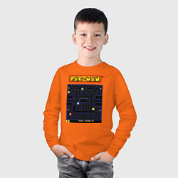 Лонгслив хлопковый детский Pac-Man на ZX-Spectrum, цвет: оранжевый — фото 2