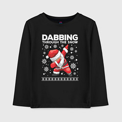 Детский лонгслив Dabbing Santa, through the snow