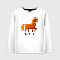 Лонгслив хлопковый детский Добрый конь, цвет: белый