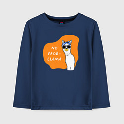 Детский лонгслив Лама - No probllama
