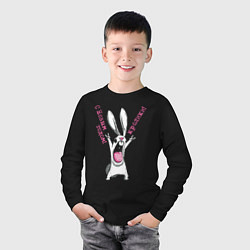 Лонгслив хлопковый детский Год кролика, с новым годом, кролики, цвет: черный — фото 2