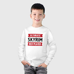 Лонгслив хлопковый детский Skyrim: Ultimate Best Player, цвет: белый — фото 2