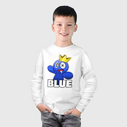 Лонгслив хлопковый детский Радужные друзья веселый Синий, цвет: белый — фото 2