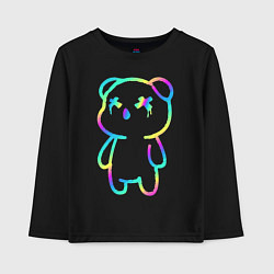 Лонгслив хлопковый детский Cool neon bear, цвет: черный
