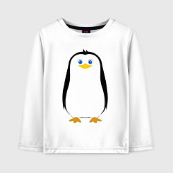 Лонгслив хлопковый детский Красивый пингвин, цвет: белый