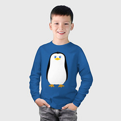 Лонгслив хлопковый детский Красивый пингвин, цвет: синий — фото 2
