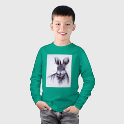 Лонгслив хлопковый детский Rabbit symbol 2023, цвет: зеленый — фото 2