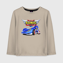 Лонгслив хлопковый детский Team Sonic racing - hedgehog, цвет: миндальный