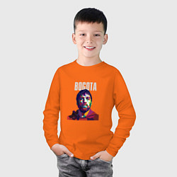 Лонгслив хлопковый детский Богота - бумажный дом, цвет: оранжевый — фото 2