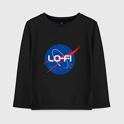 Лонгслив хлопковый детский Lofi - Nasa theme, цвет: черный