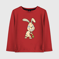 Лонгслив хлопковый детский Кролик с морковкой, цвет: красный
