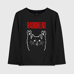 Детский лонгслив Radiohead рок кот