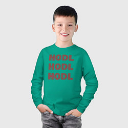 Лонгслив хлопковый детский Hodl Вязанный, цвет: зеленый — фото 2