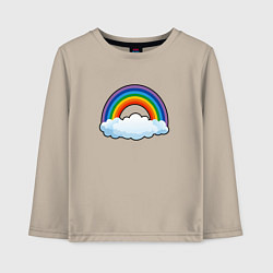 Детский лонгслив Мультяшная радуга с облаками