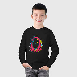 Лонгслив хлопковый детский Squid game colors, цвет: черный — фото 2