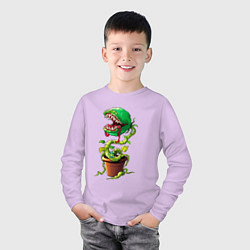 Лонгслив хлопковый детский Плотоядный цветок из игры Марио, цвет: лаванда — фото 2