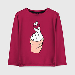 Лонгслив хлопковый детский Hand click, цвет: маджента