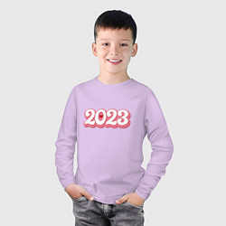 Лонгслив хлопковый детский Love 2023, цвет: лаванда — фото 2