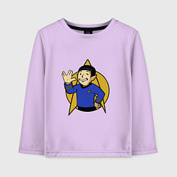 Лонгслив хлопковый детский Spoke - vault boy, цвет: лаванда