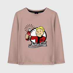 Лонгслив хлопковый детский Vault boy - nuka cola, цвет: пыльно-розовый