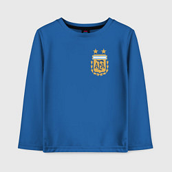 Лонгслив хлопковый детский Сборная Аргентины логотип, цвет: синий