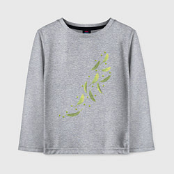 Детский лонгслив Тропические листья разлетаются