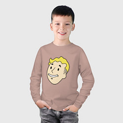 Лонгслив хлопковый детский Vault boy head, цвет: пыльно-розовый — фото 2