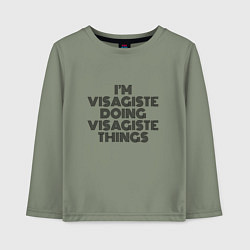 Лонгслив хлопковый детский Im visagiste doing visagiste things vintage, цвет: авокадо