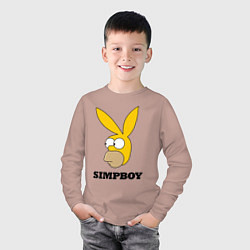 Лонгслив хлопковый детский Simpboy - rabbit Homer, цвет: пыльно-розовый — фото 2