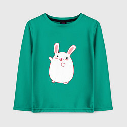 Лонгслив хлопковый детский Круглый кролик, цвет: зеленый