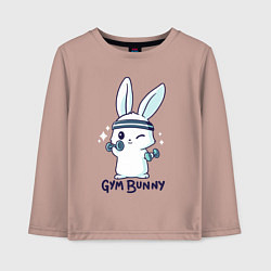 Лонгслив хлопковый детский Gym bunny, цвет: пыльно-розовый