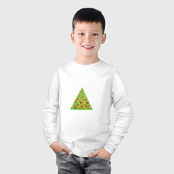 Лонгслив хлопковый детский Треугольная ёлочка, цвет: белый — фото 2