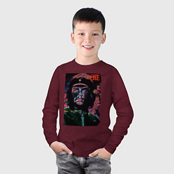 Лонгслив хлопковый детский Эрнесто Че Гевара - cool dude, цвет: меланж-бордовый — фото 2