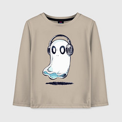 Детский лонгслив Прикольный призрак в наушниках