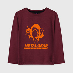 Лонгслив хлопковый детский Metal Gear Solid Fox, цвет: меланж-бордовый